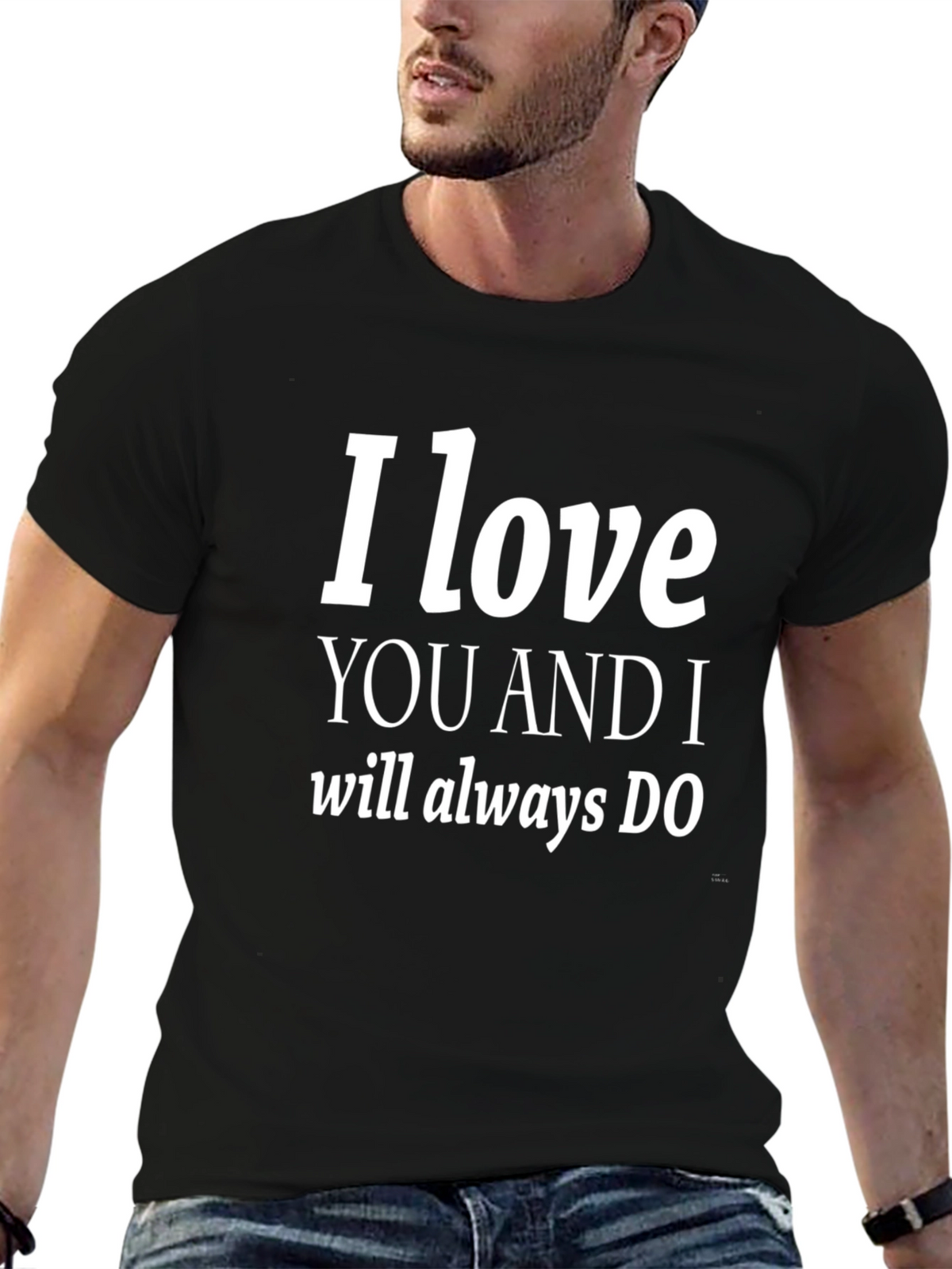 I Love You Graphic T-Shirt - Trendy Black Tee