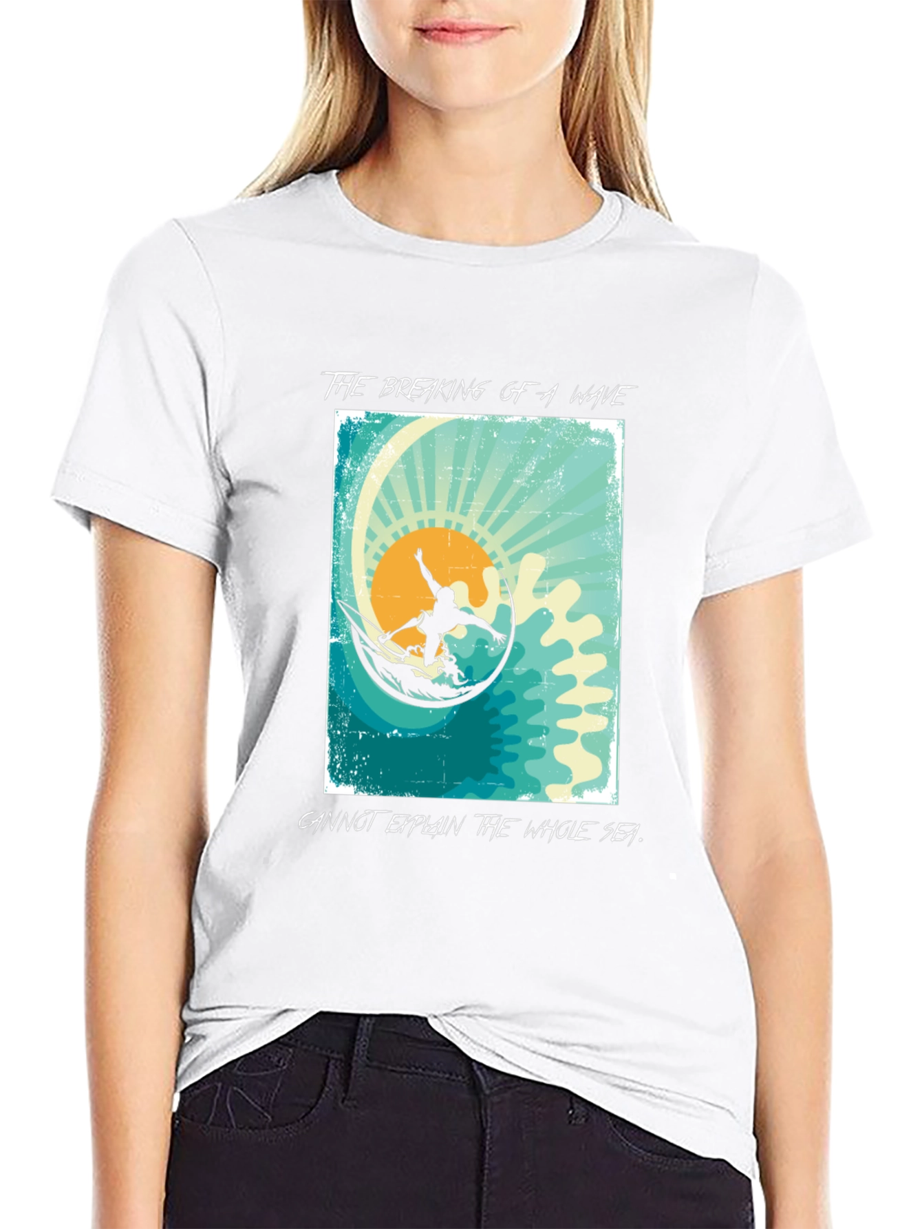 Surfer Graphic T-Shirt - Breaking Wave Design