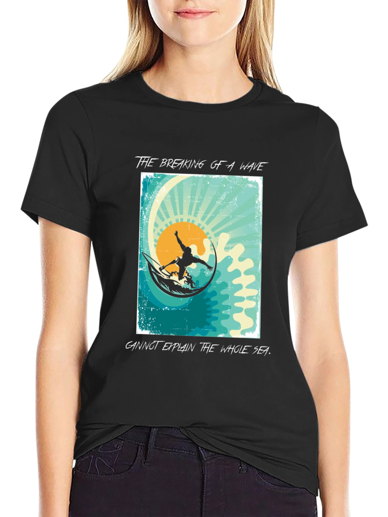 Surfer Graphic T-Shirt - Breaking Wave Design