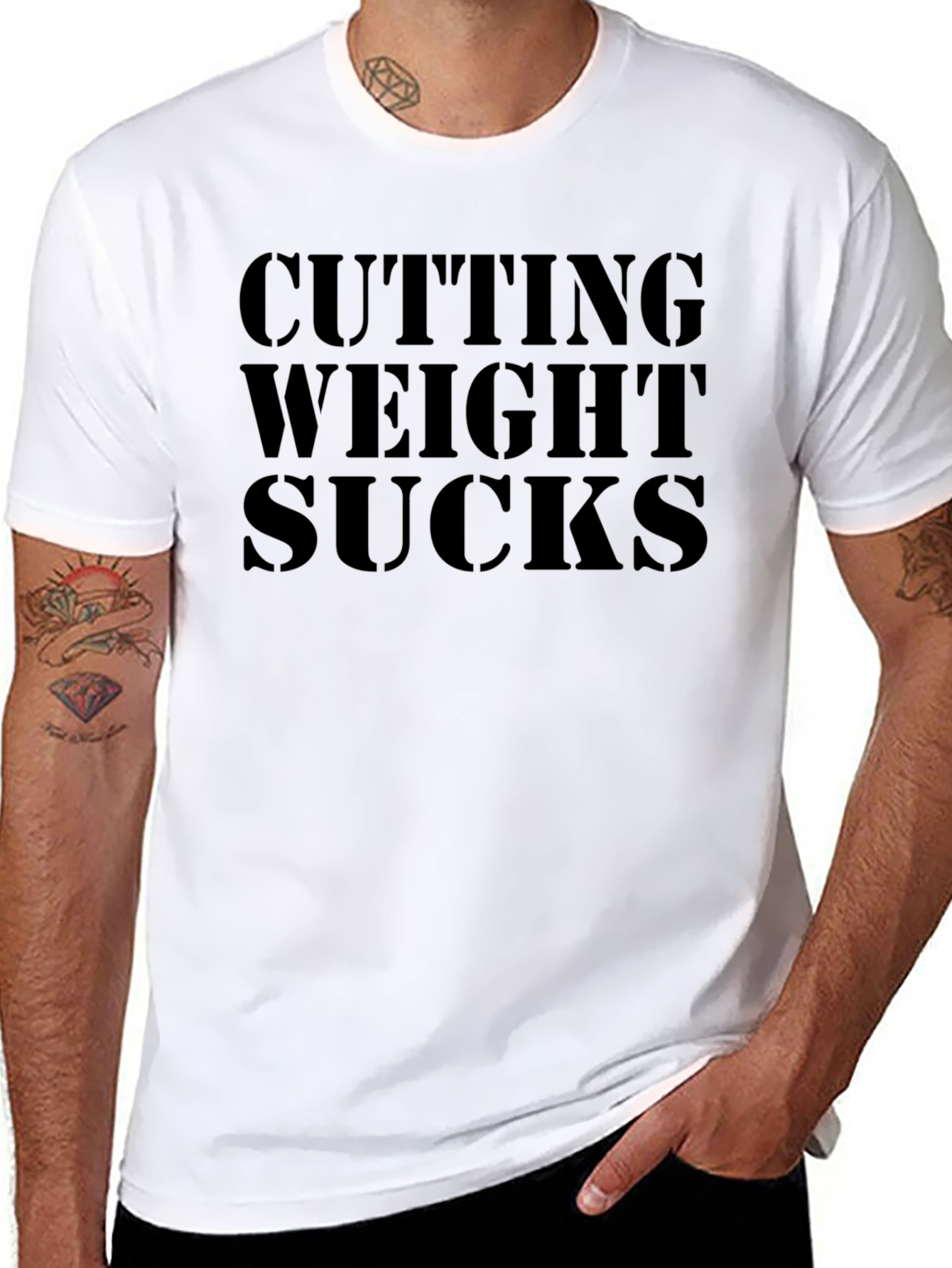 Cutting Weight Sucks Black Graphic T-Shirt