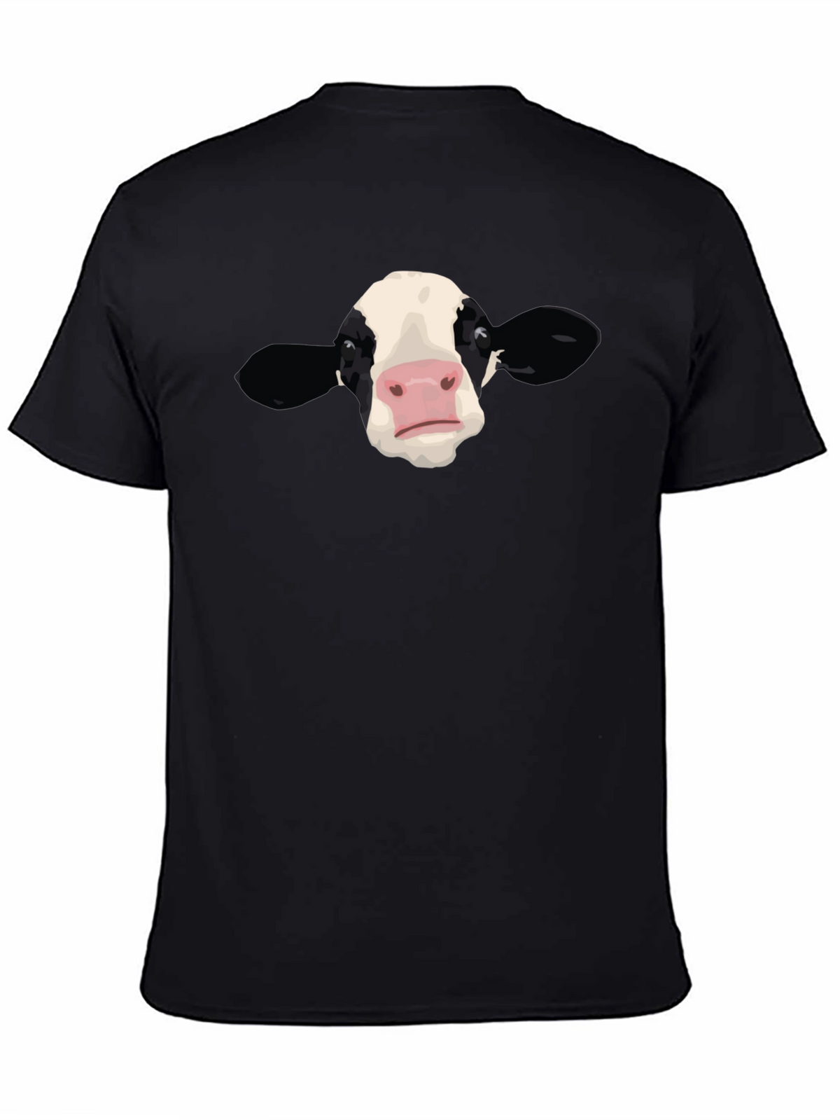 Cow Face Graphic Black T-Shirt
