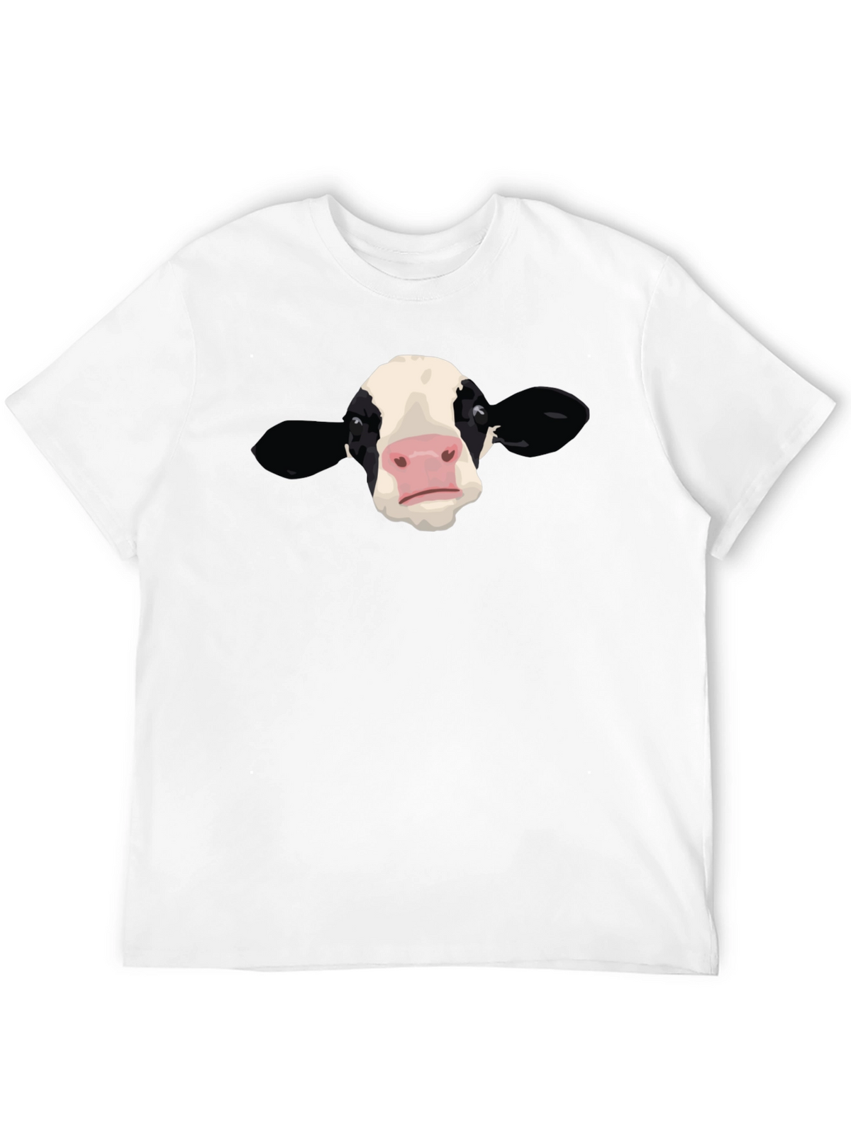 Cow Face Graphic Black T-Shirt