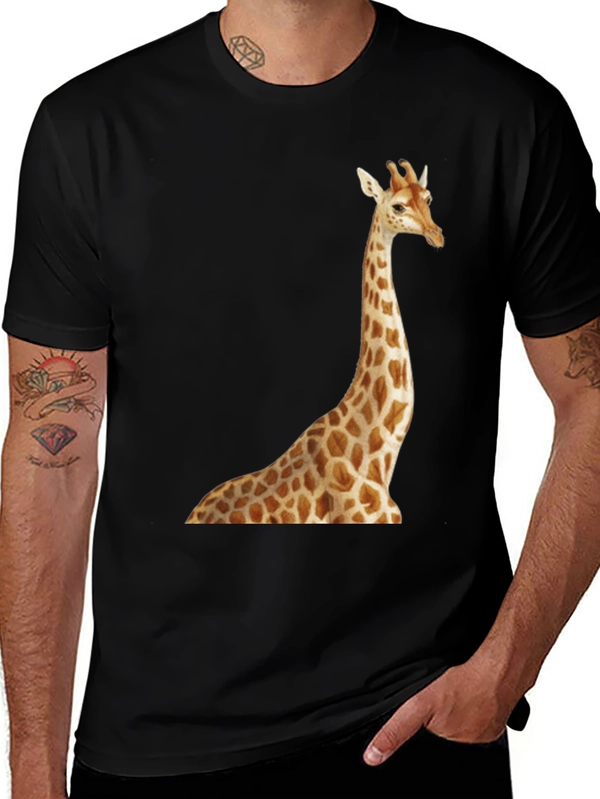 Giraffe Print Black T-Shirt