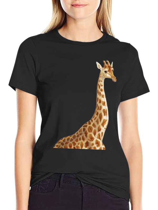 Giraffe Print Black T-Shirt