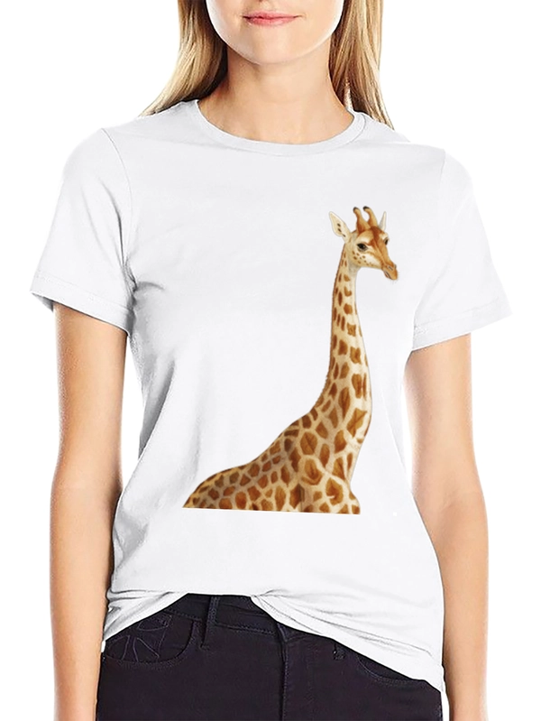 Giraffe Print Black T-Shirt