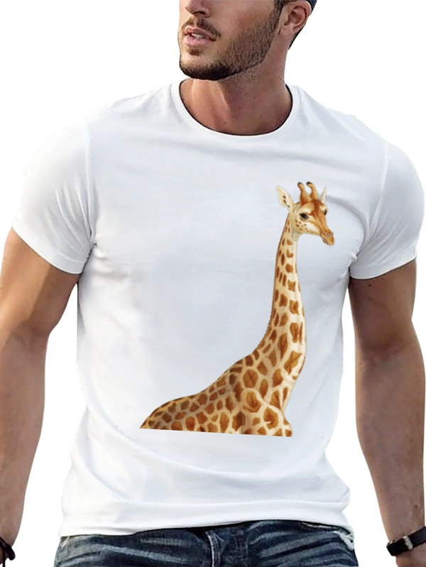Giraffe Print Black T-Shirt