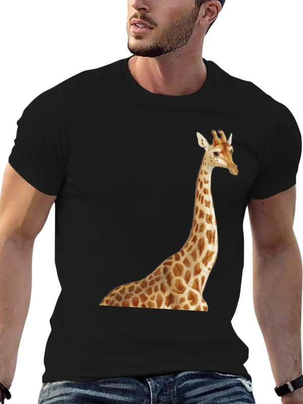 Giraffe Print Black T-Shirt