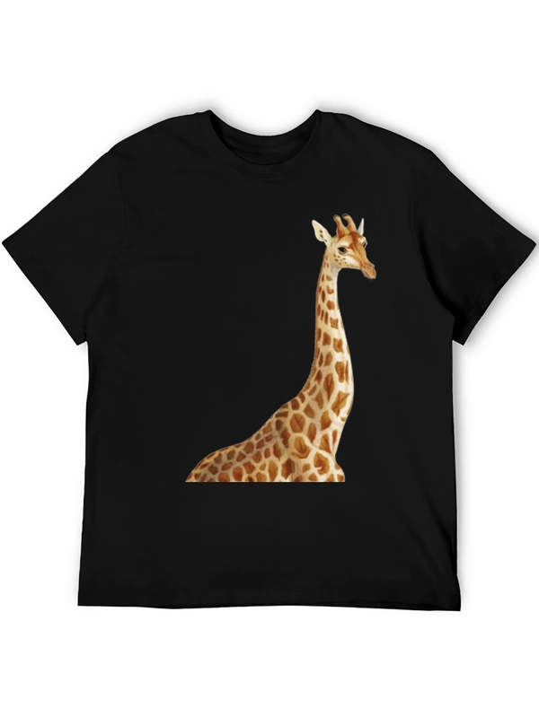 Giraffe Print Black T-Shirt