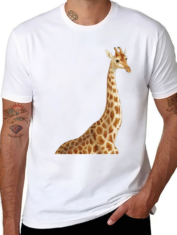 Giraffe Print Black T-Shirt