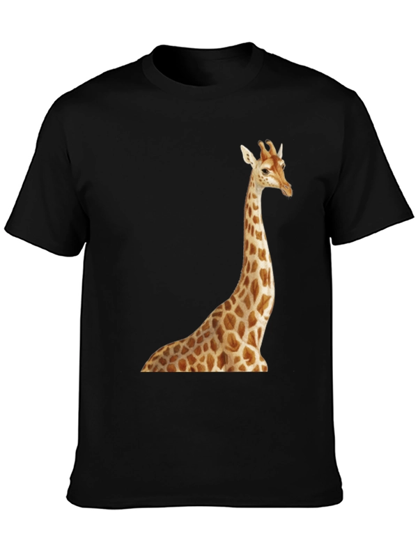 Giraffe Print Black T-Shirt