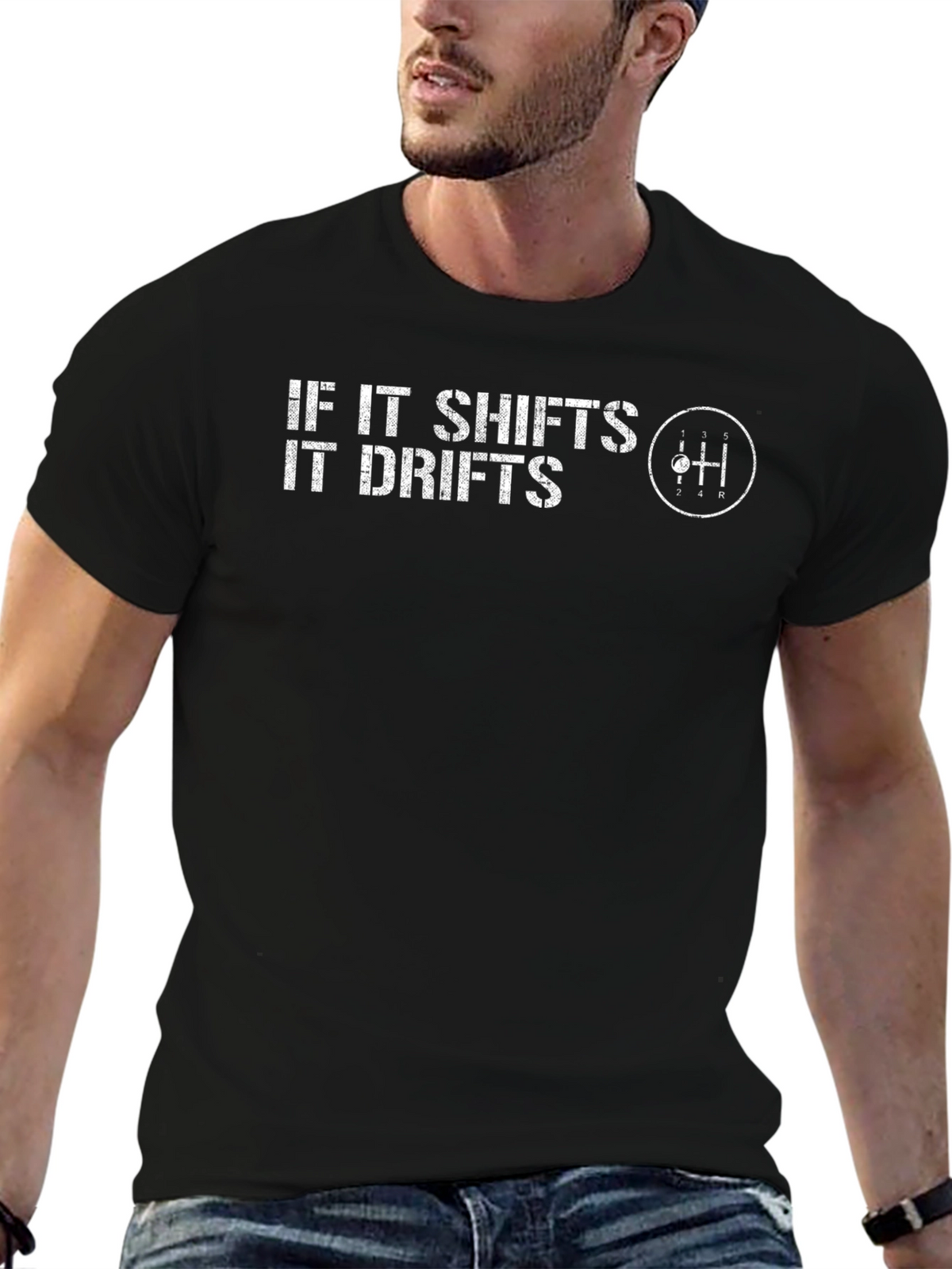 If It Shifts It Drifts Mens Black T-Shirt