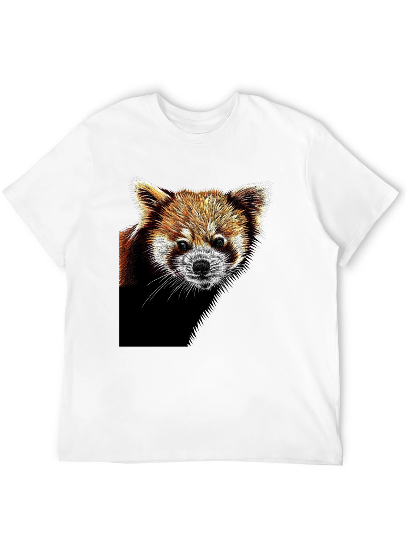 Red Panda Graphic Tee - Black Cotton T-Shirt