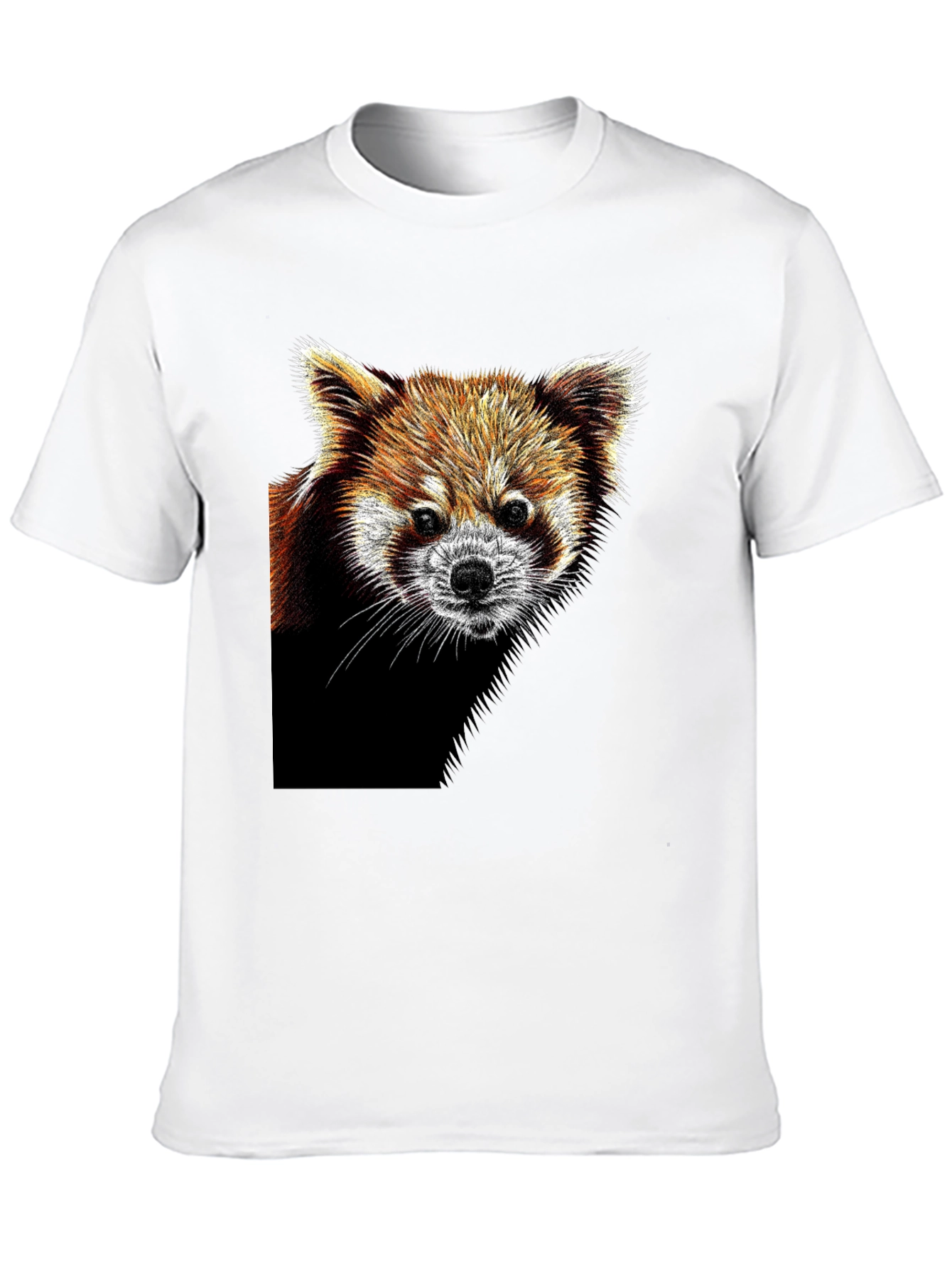 Red Panda Graphic Tee - Black Cotton T-Shirt