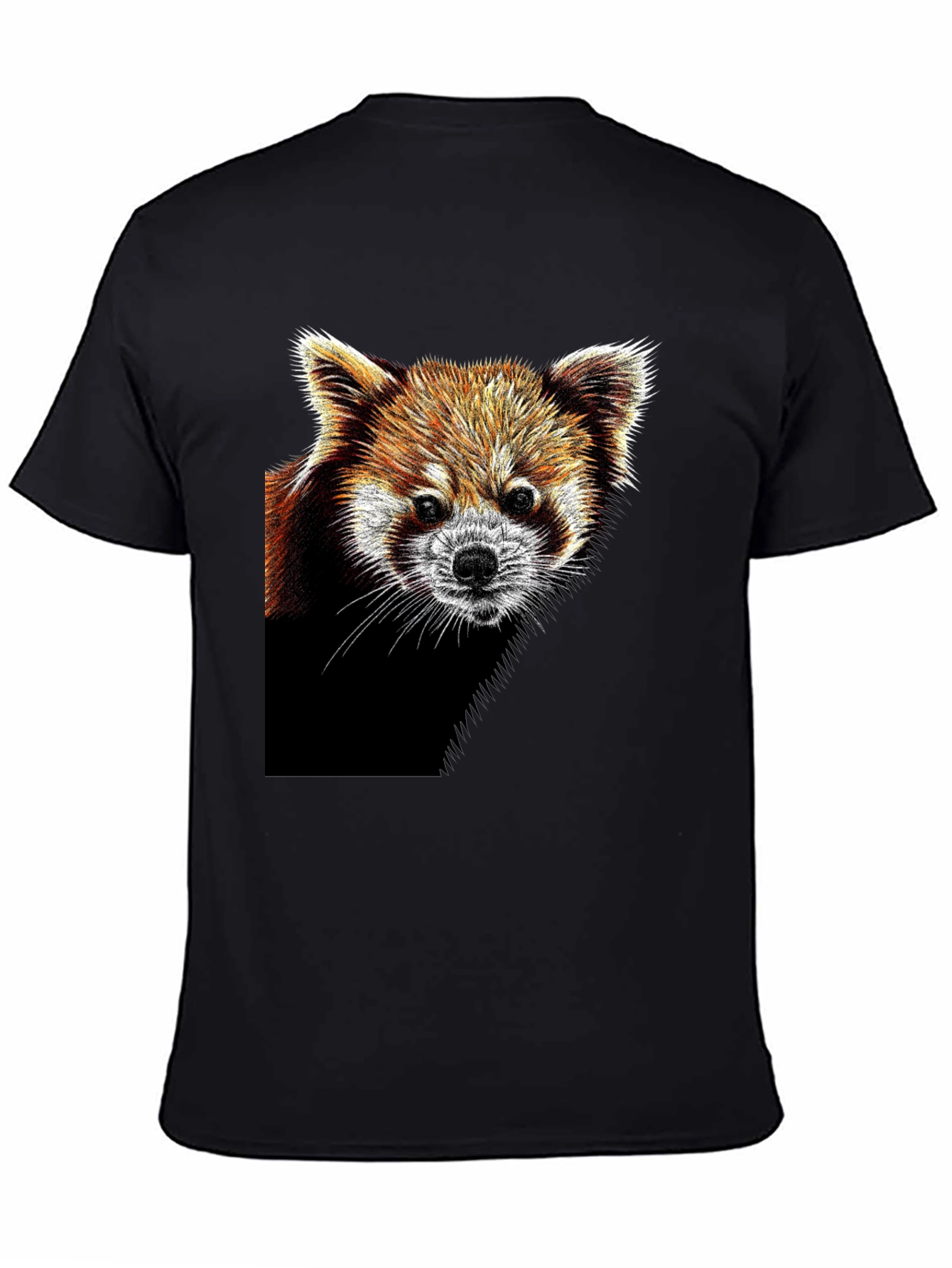 Red Panda Graphic Tee - Black Cotton T-Shirt