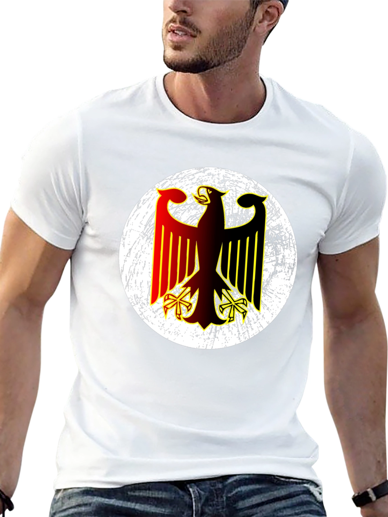 German Eagle Graphic T-Shirt - Black Cotton Tee