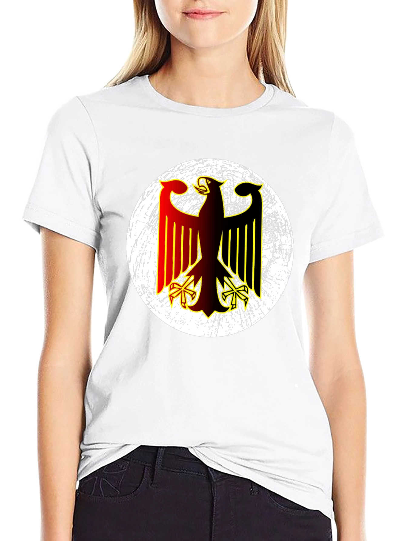 German Eagle Graphic T-Shirt - Black Cotton Tee