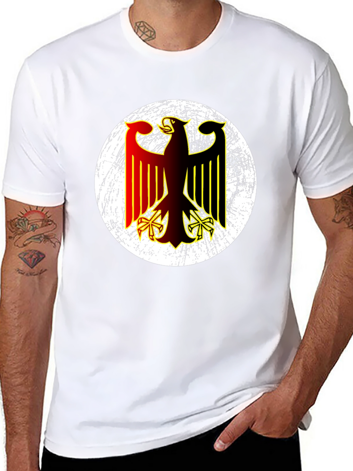 German Eagle Graphic T-Shirt - Black Cotton Tee