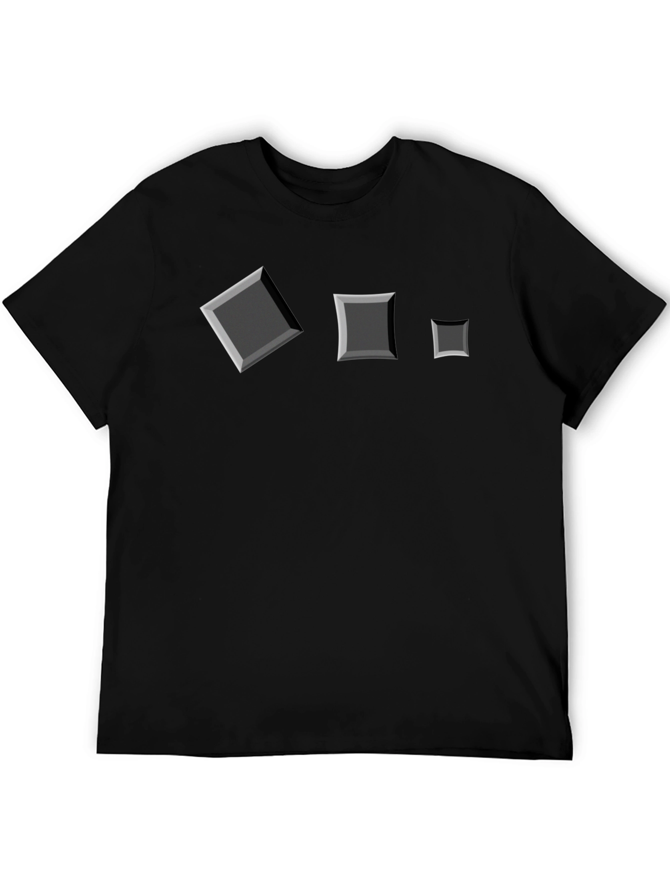 Square Motif Black T-Shirt