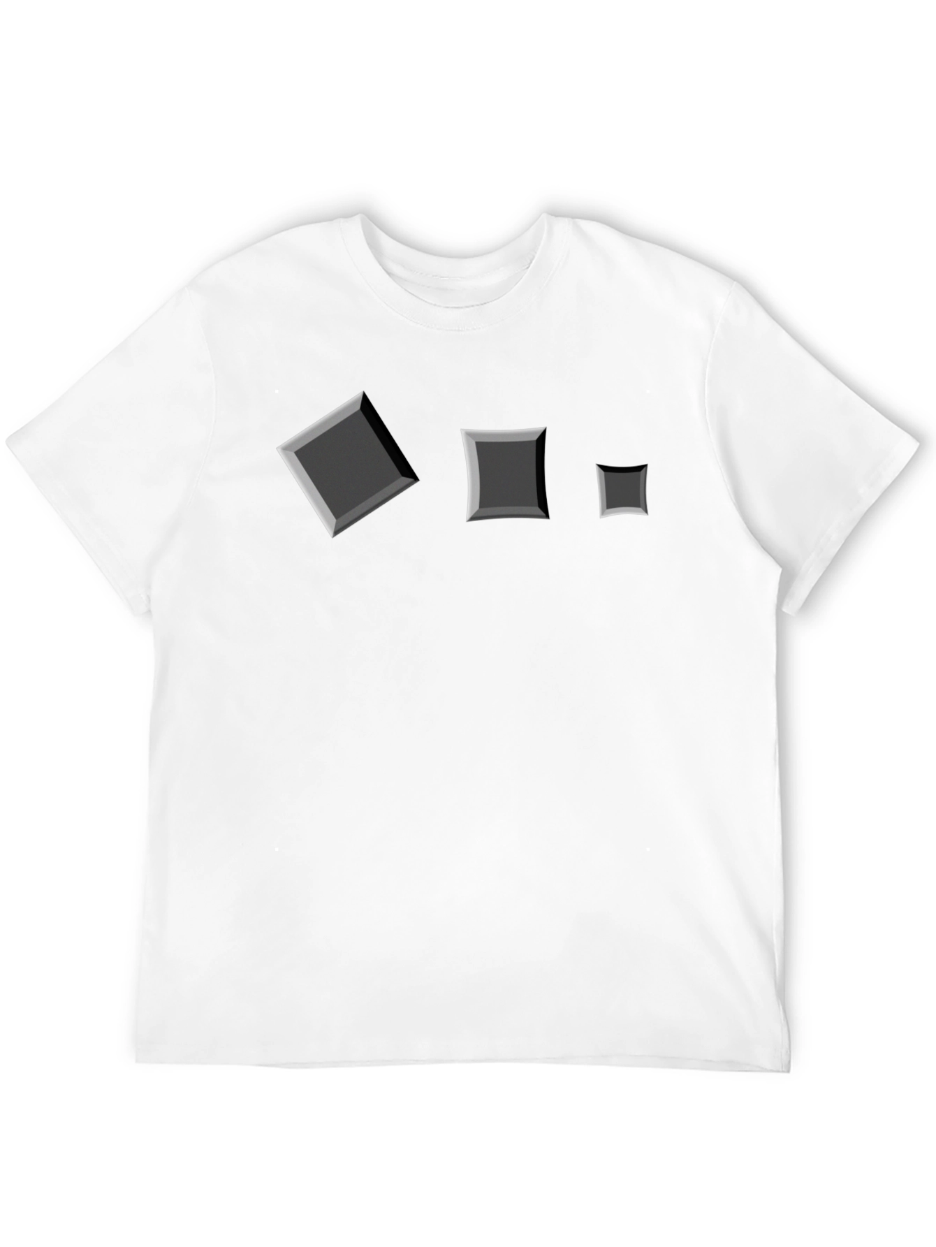 Square Motif Black T-Shirt