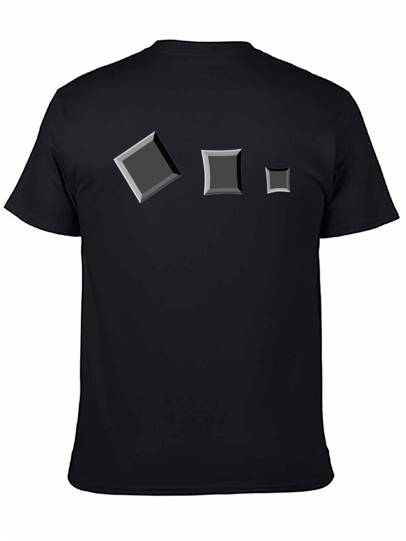 Square Motif Black T-Shirt