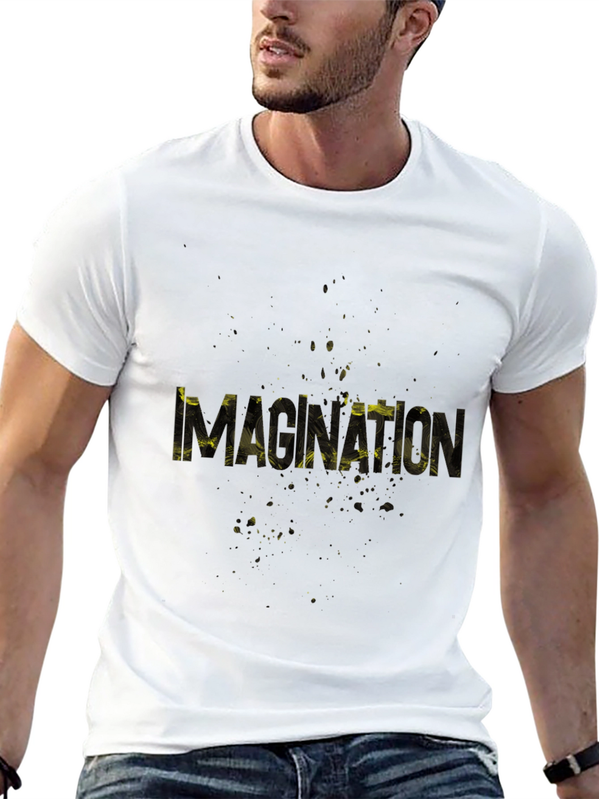 Monxton Mens Black Graphic Print T-Shirt