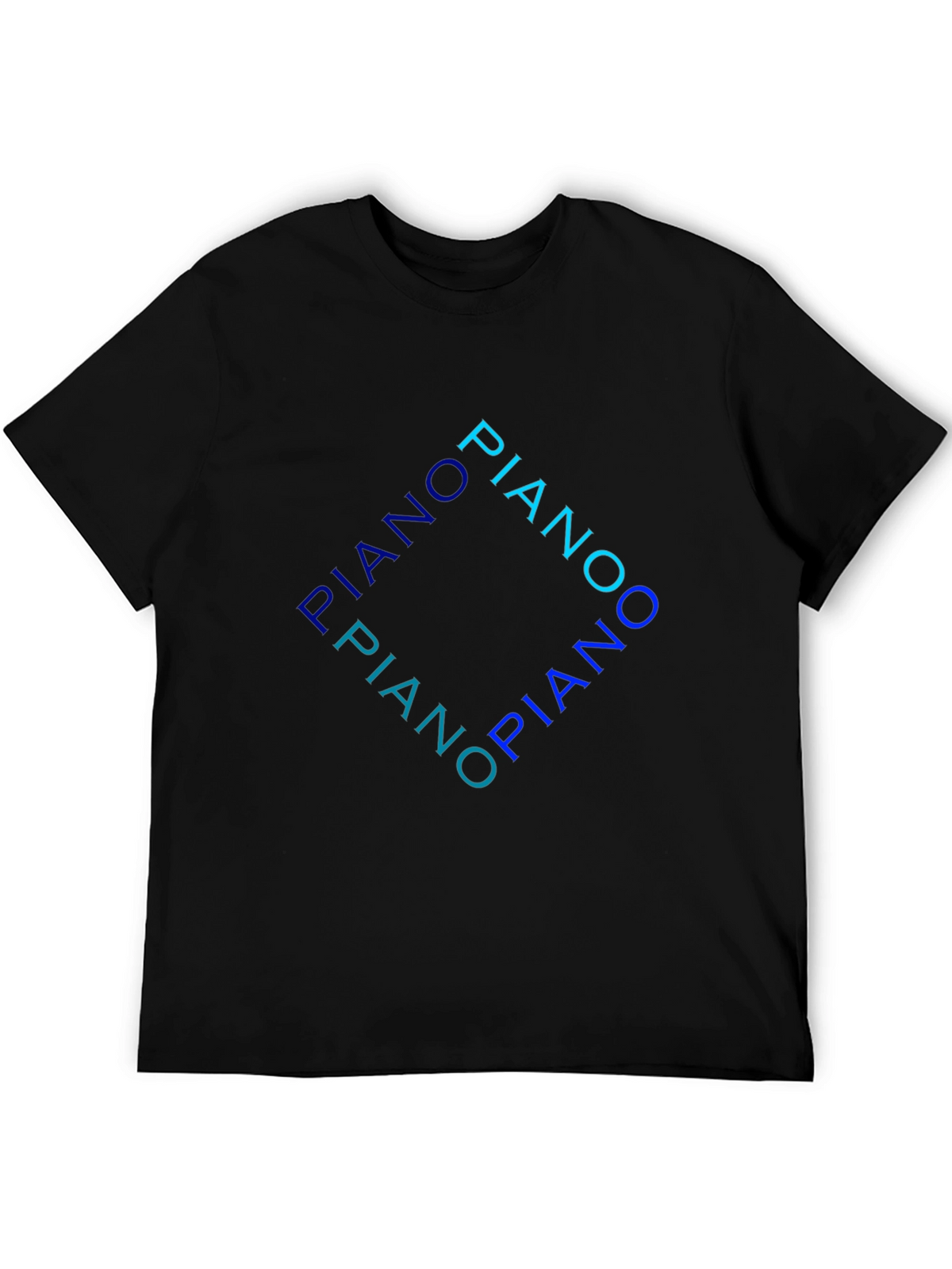 Piano Typography Black T-Shirt