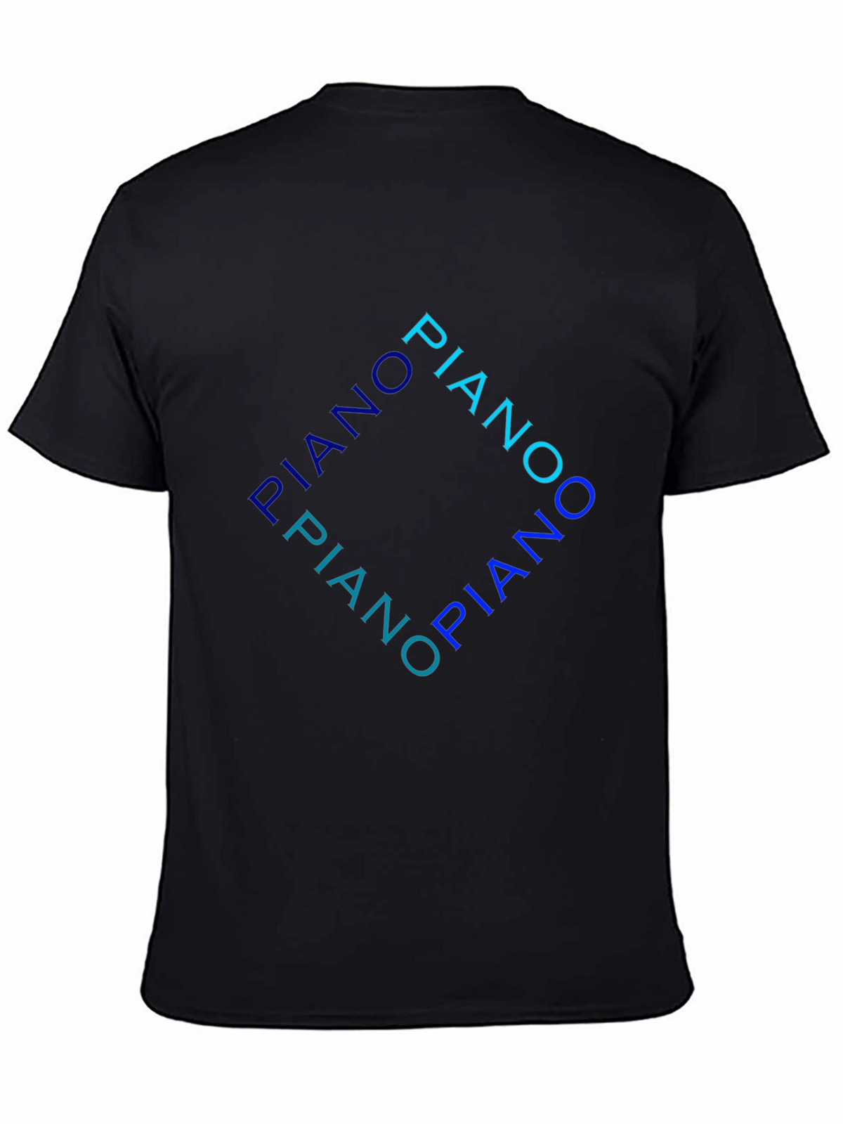 Piano Typography Black T-Shirt