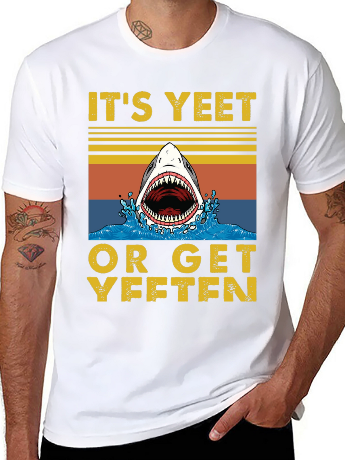 Its Yeet or Get Yeeten Shark Graphic Tee