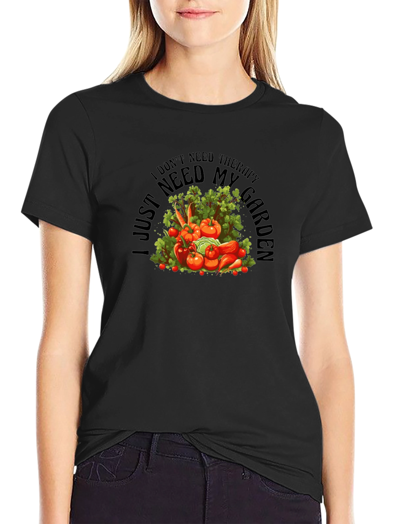 Therapy Garden Black T-Shirt - Gardeners Gift