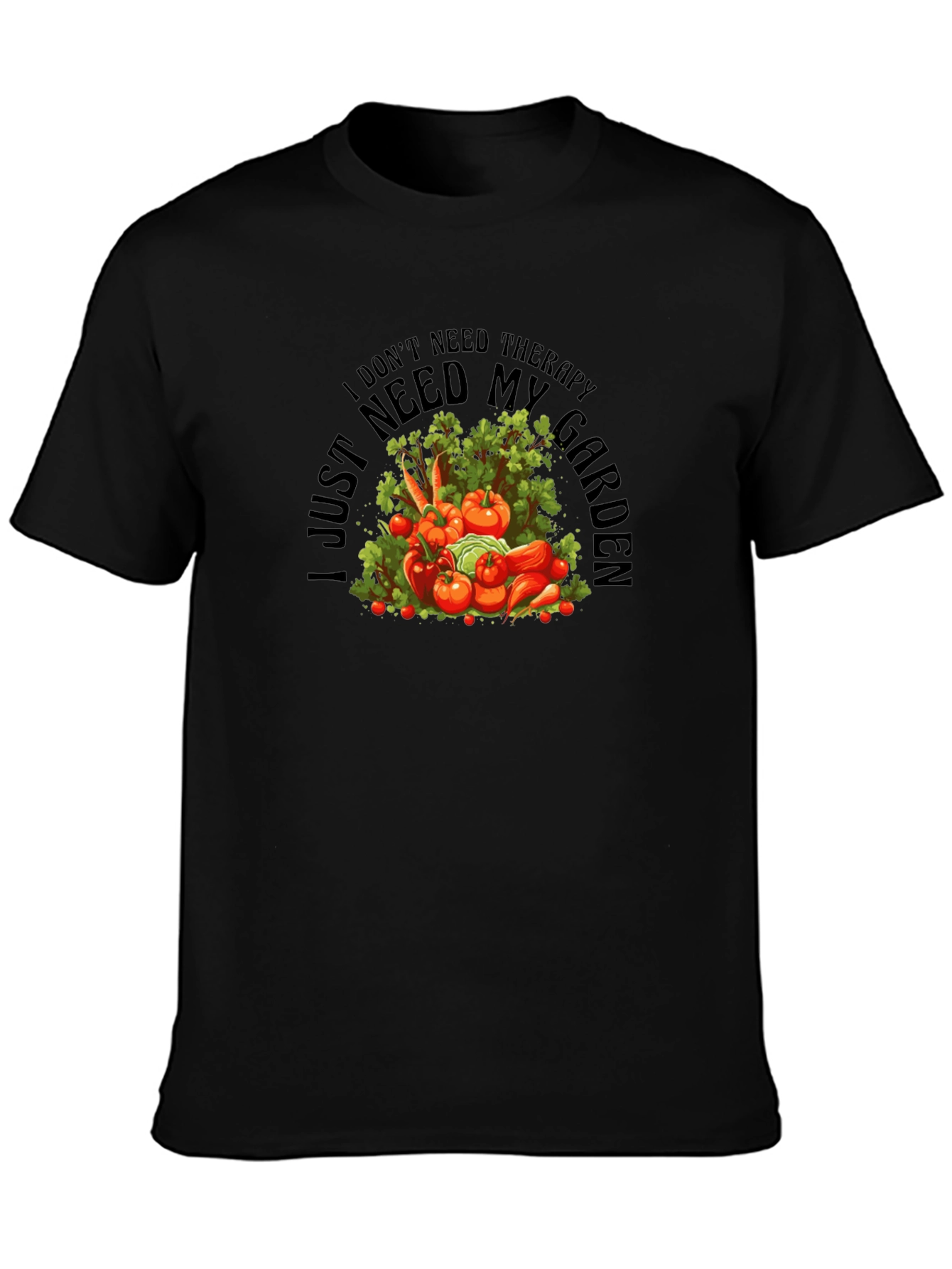 Therapy Garden Black T-Shirt - Gardeners Gift