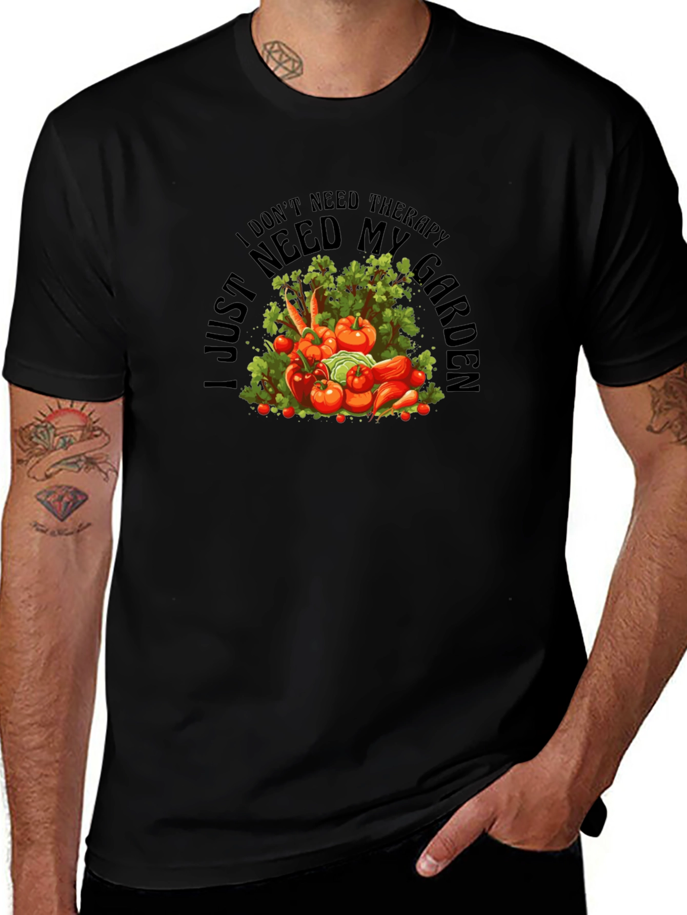 Therapy Garden Black T-Shirt - Gardeners Gift