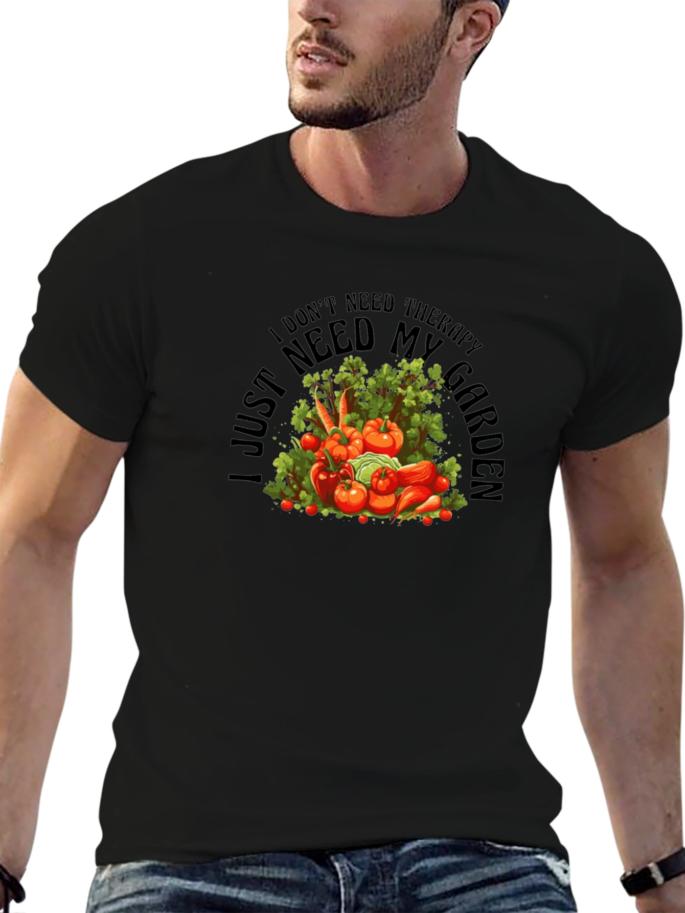 Therapy Garden Black T-Shirt - Gardeners Gift