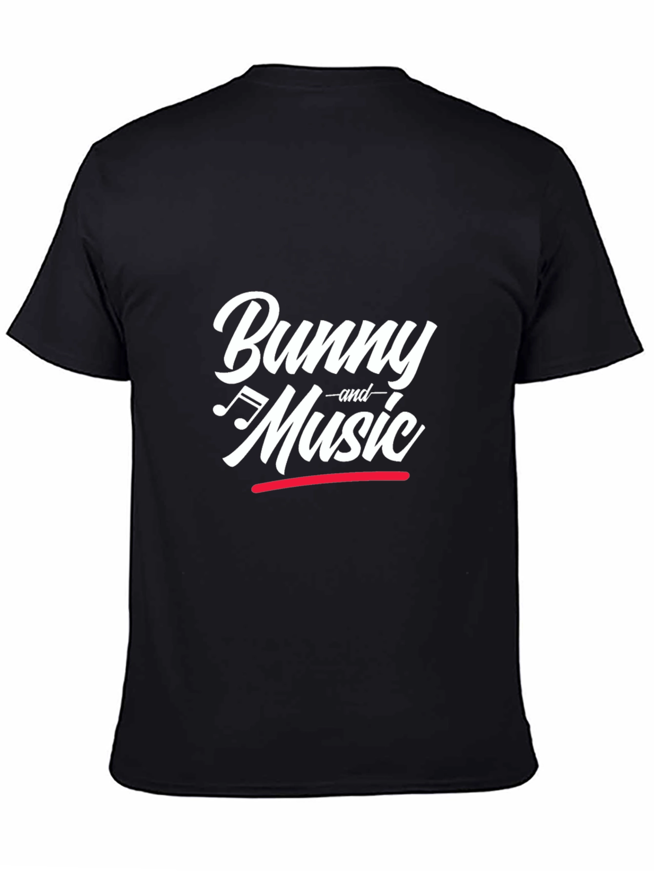 Bunny and Music Black Graphic T-Shirt
