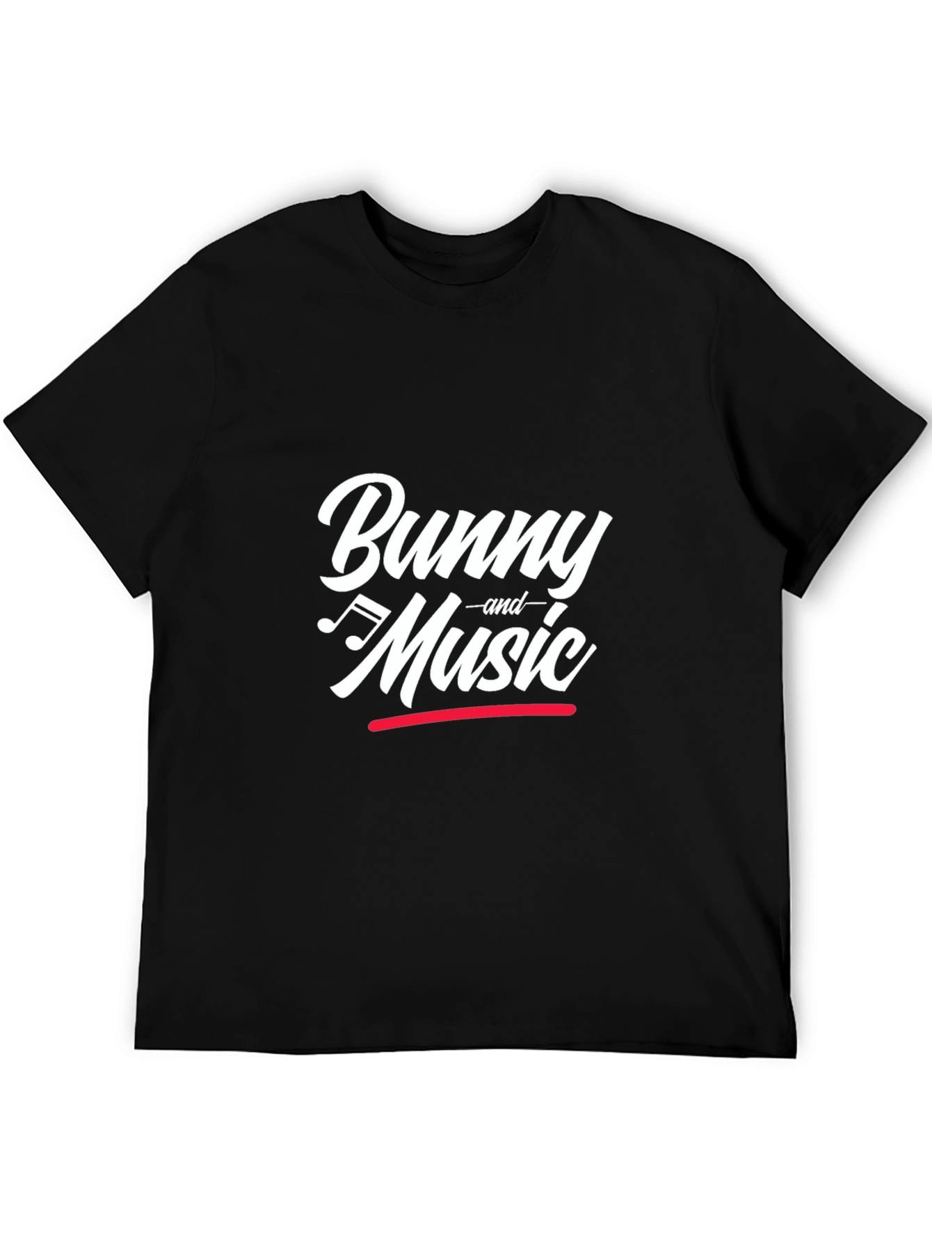 Bunny and Music Black Graphic T-Shirt