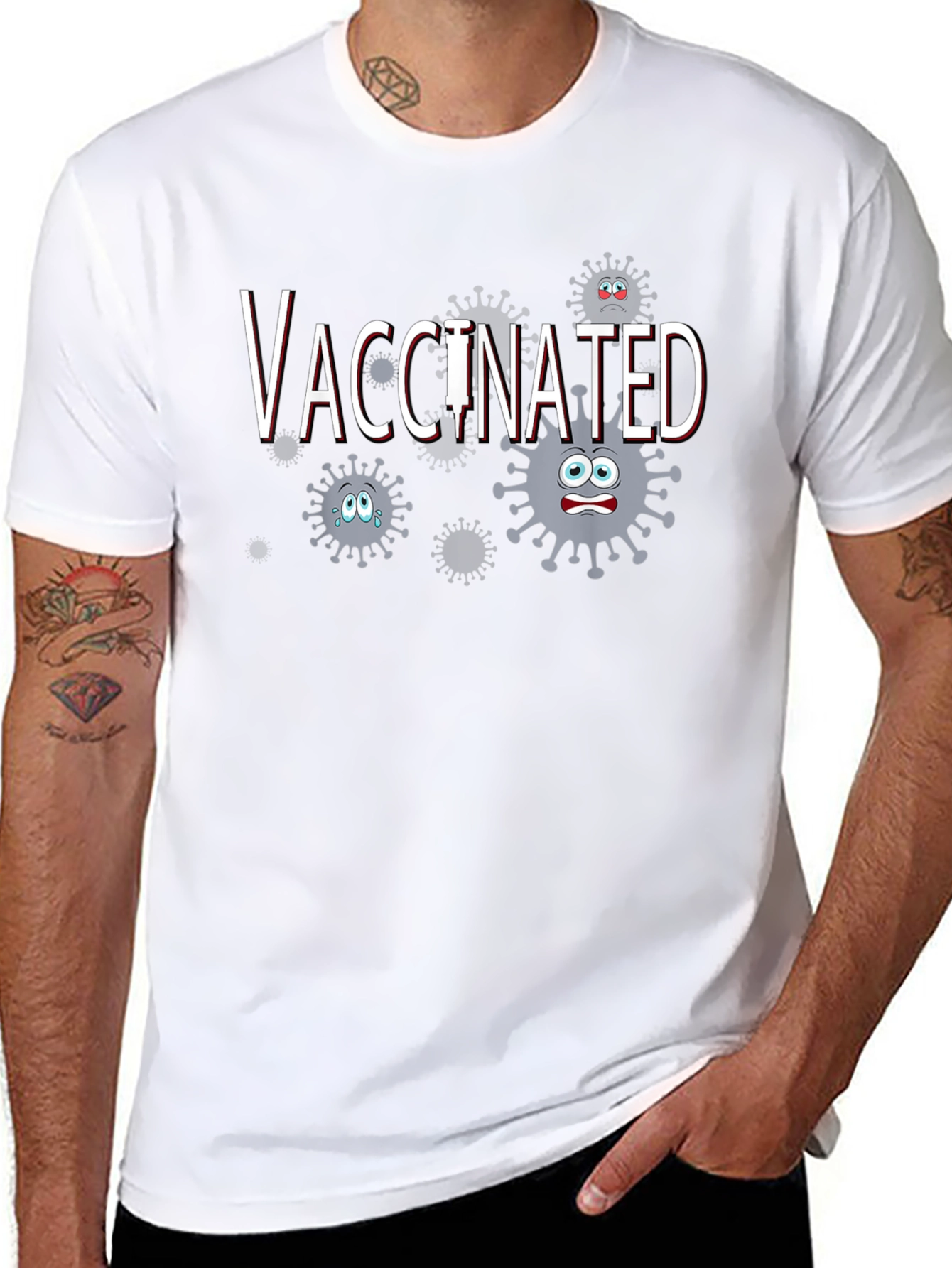 Vaccinated Cartoon Virus T-Shirt