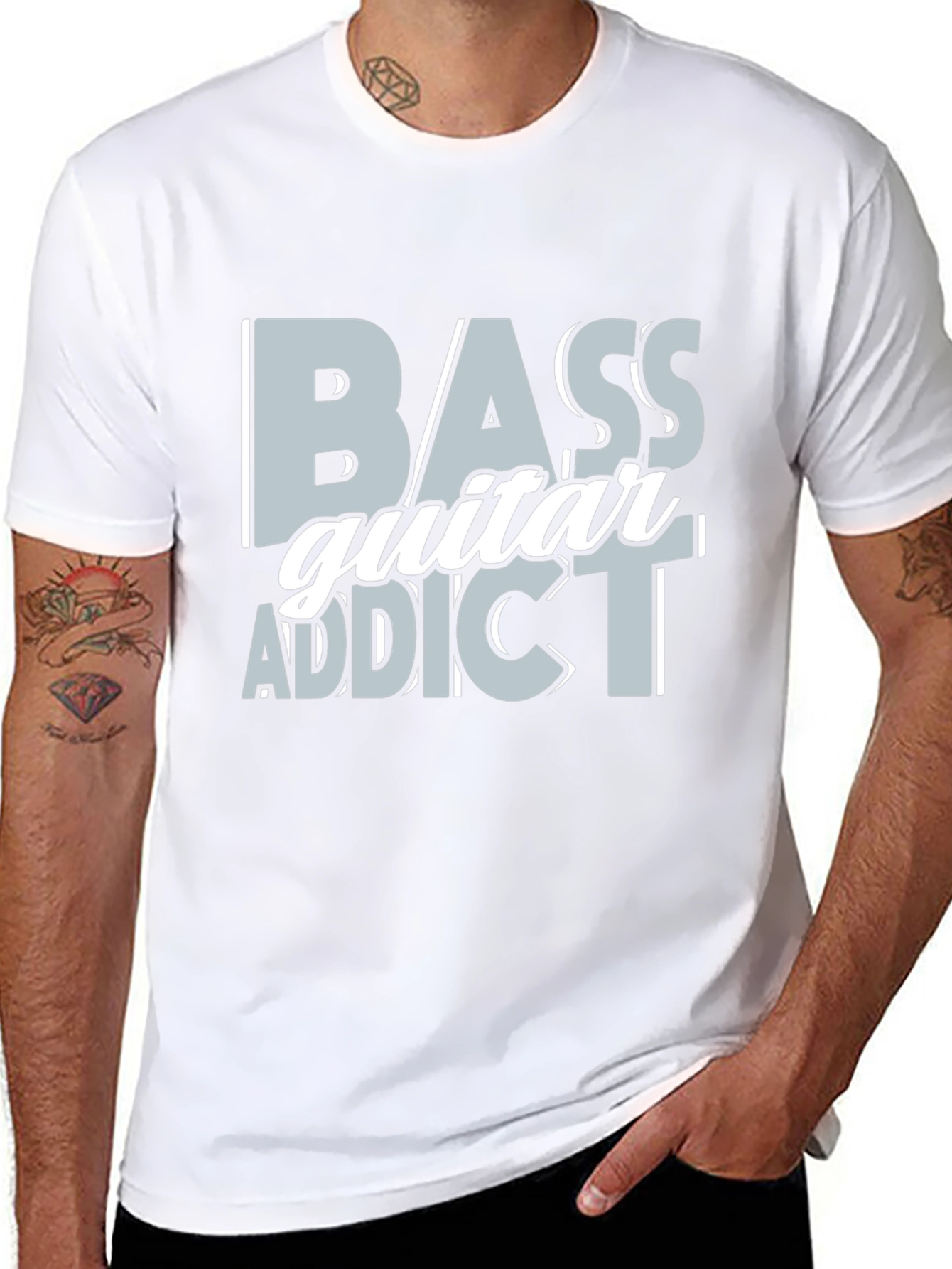 Bass Guitar Addict Black T-Shirt