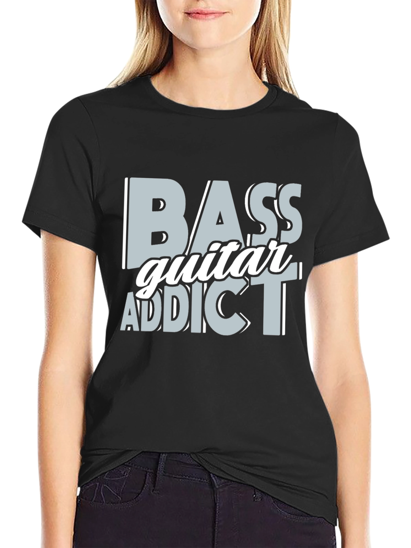 Bass Guitar Addict Black T-Shirt