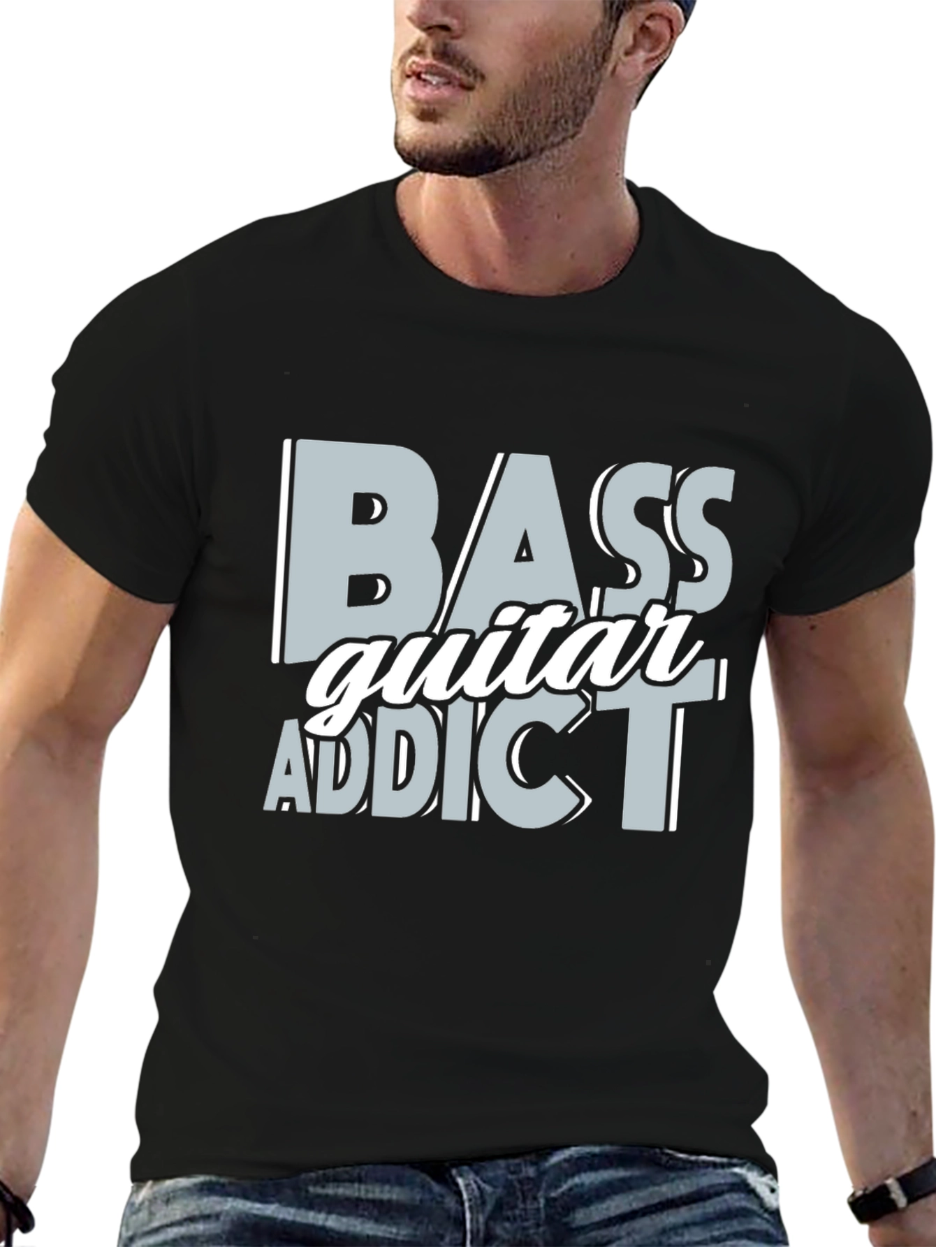 Bass Guitar Addict Black T-Shirt