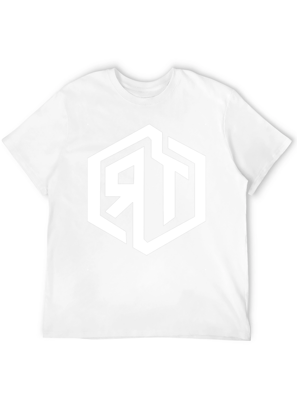 Mens Black Graphic Tee with Geometric RT Logo