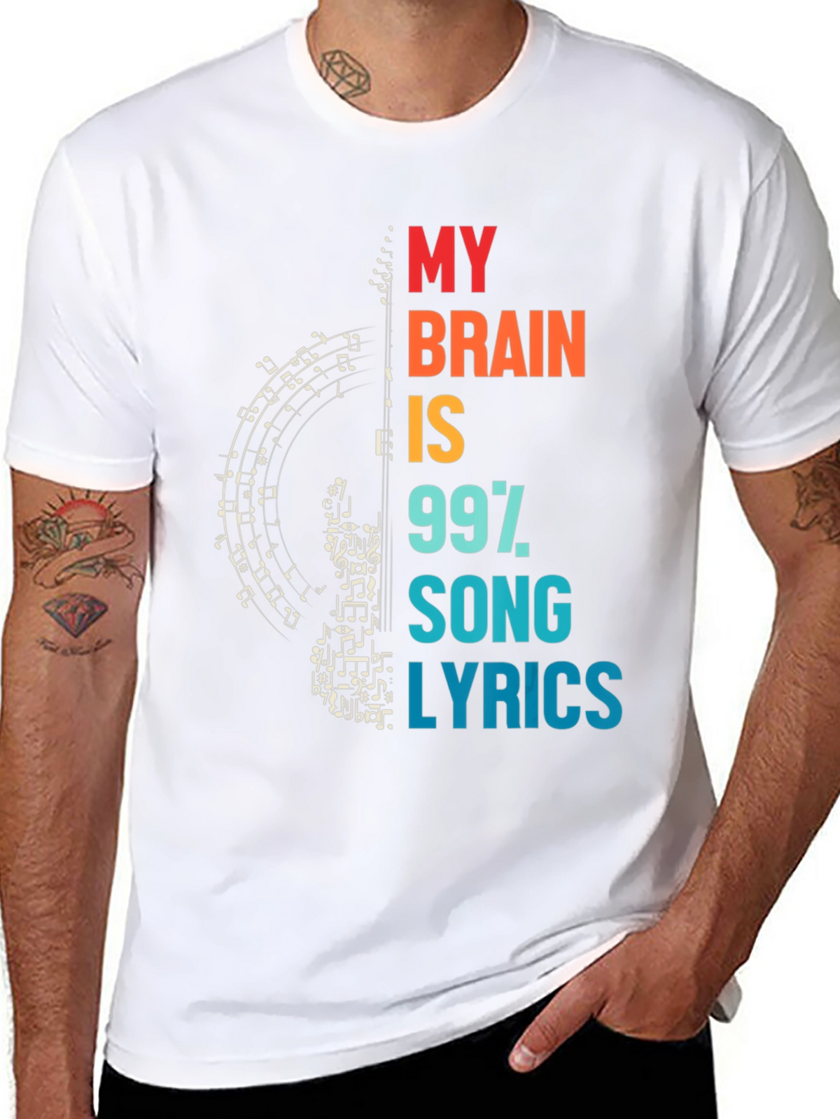 Music Lover T-Shirt: My Brain is 99% Song Lyrics