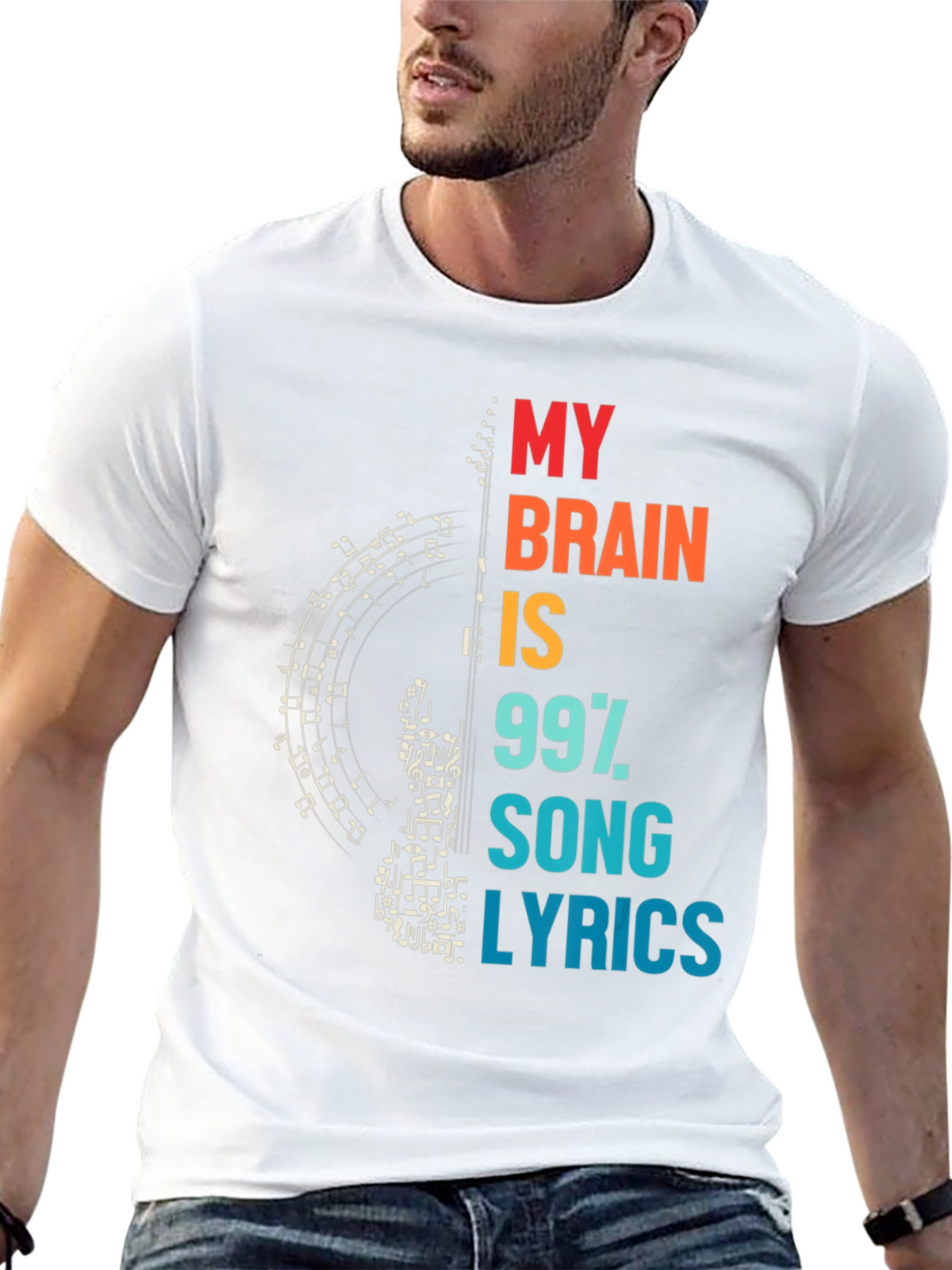 Music Lover T-Shirt: My Brain is 99% Song Lyrics