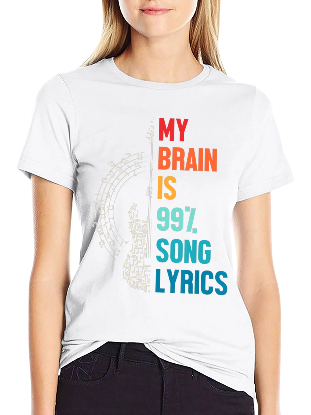 Music Lover T-Shirt: My Brain is 99% Song Lyrics