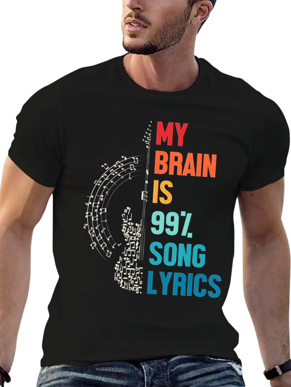 Music Lover T-Shirt: My Brain is 99% Song Lyrics