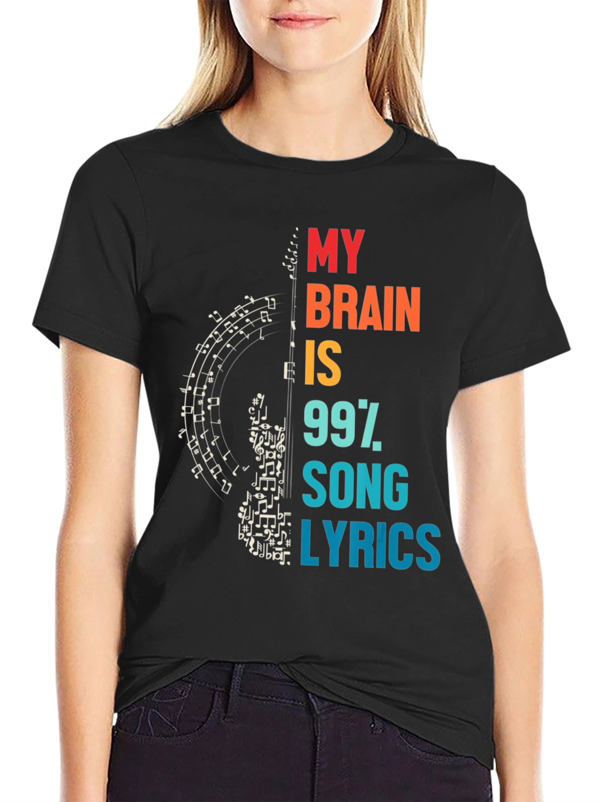 Music Lover T-Shirt: My Brain is 99% Song Lyrics