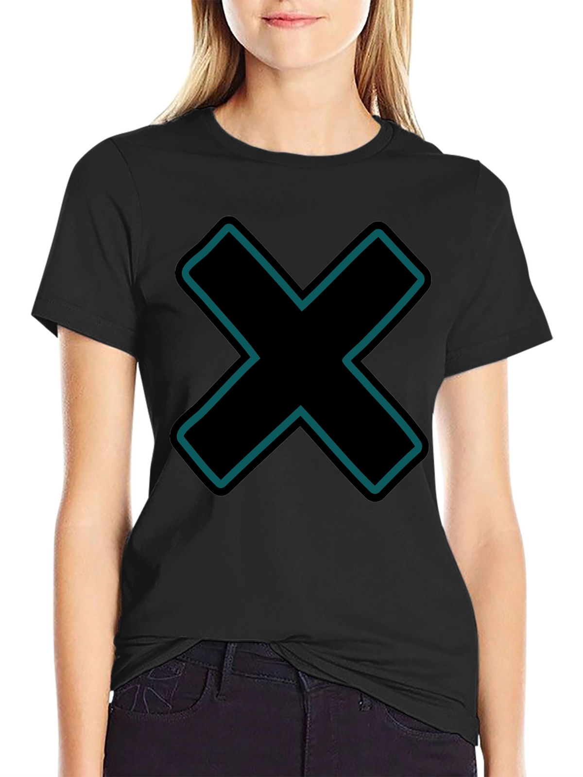 Modern Graphic Tee - Black X Design