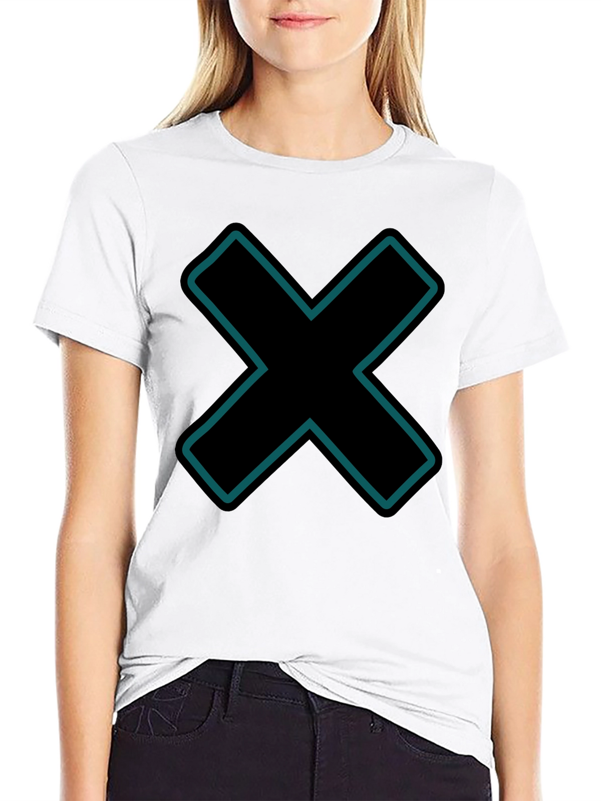 Modern Graphic Tee - Black X Design