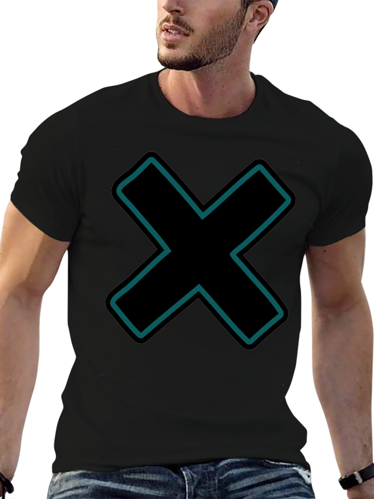 Modern Graphic Tee - Black X Design