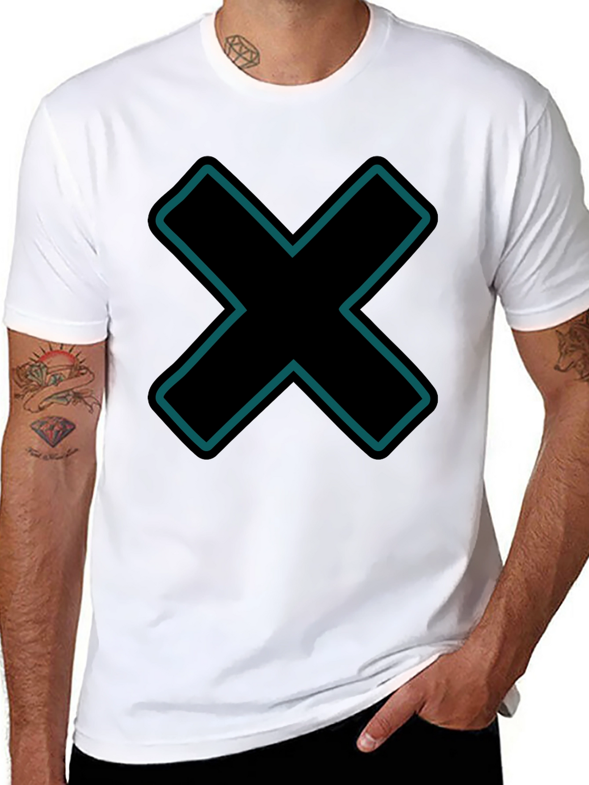 Modern Graphic Tee - Black X Design