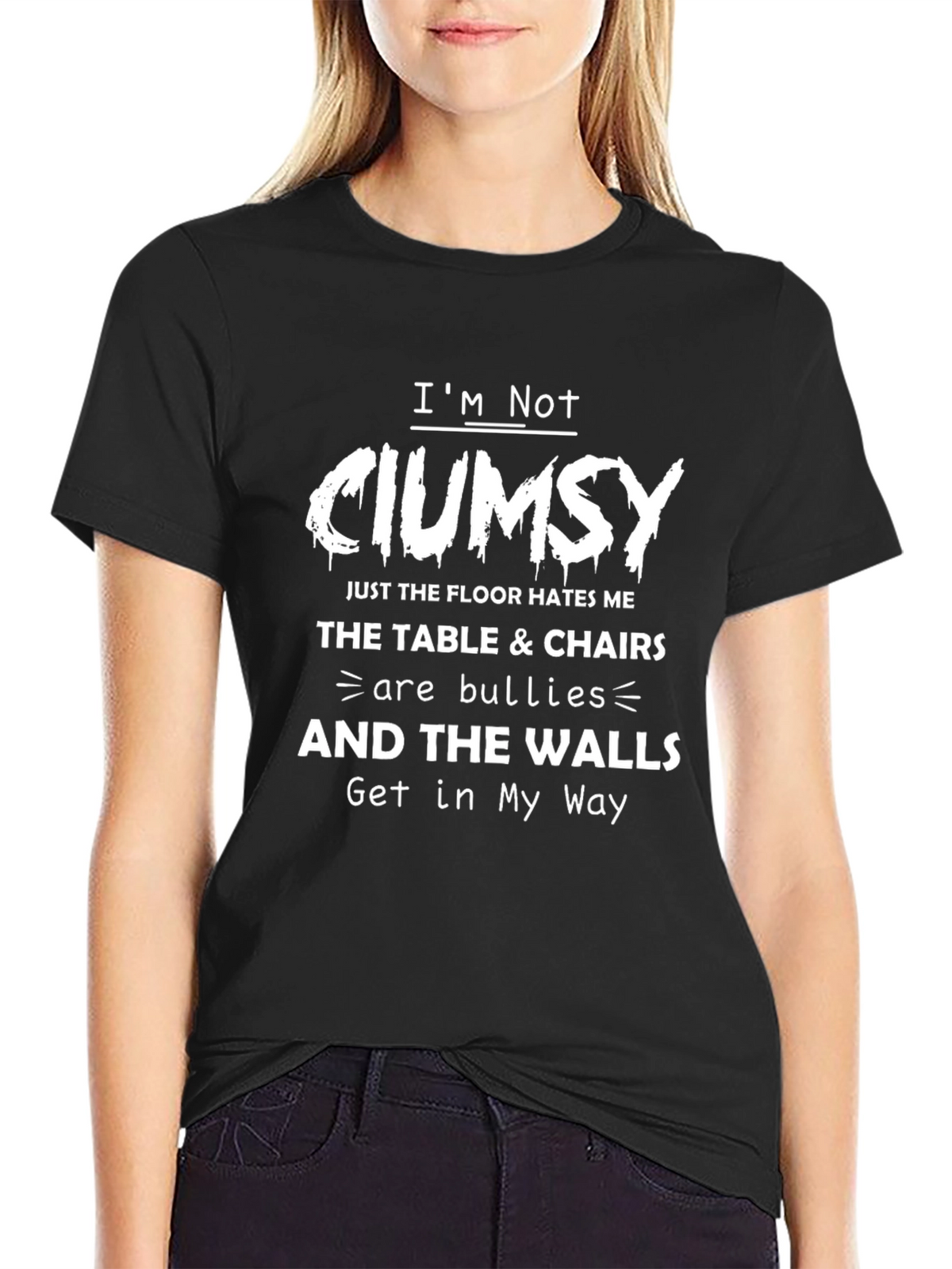 Im Not Clumsy Mens Black Graphic Tee