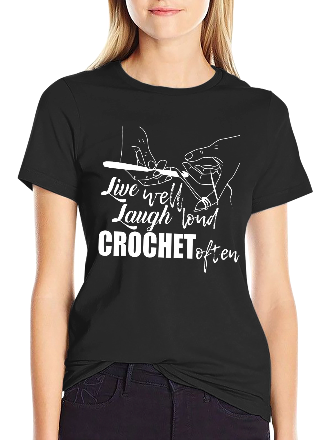 Crochet Lover Graphic Tee - Live Well Laugh Loud
